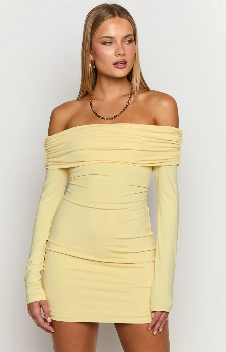 Junie Yellow Long Sleeve Mini Dress sold by Beginning Boutique product image thumbnail 2