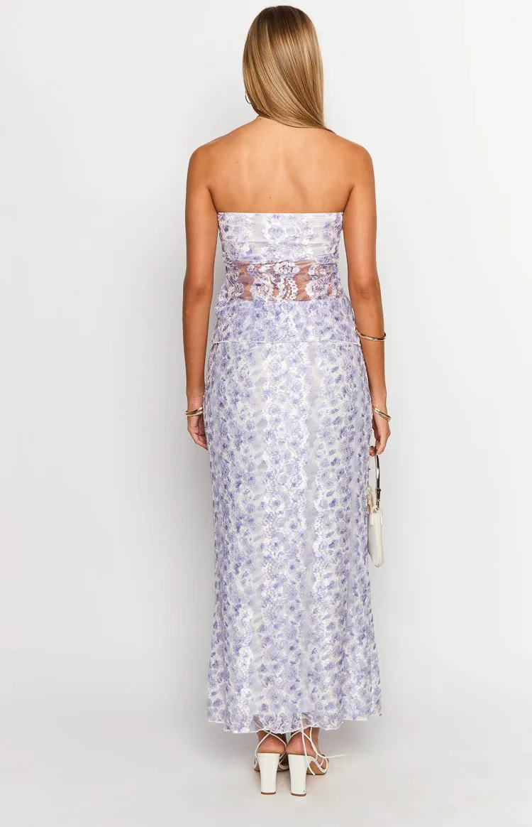 Faint Purple Lace Maxi Skirt sold by Beginning Boutique product image thumbnail 5