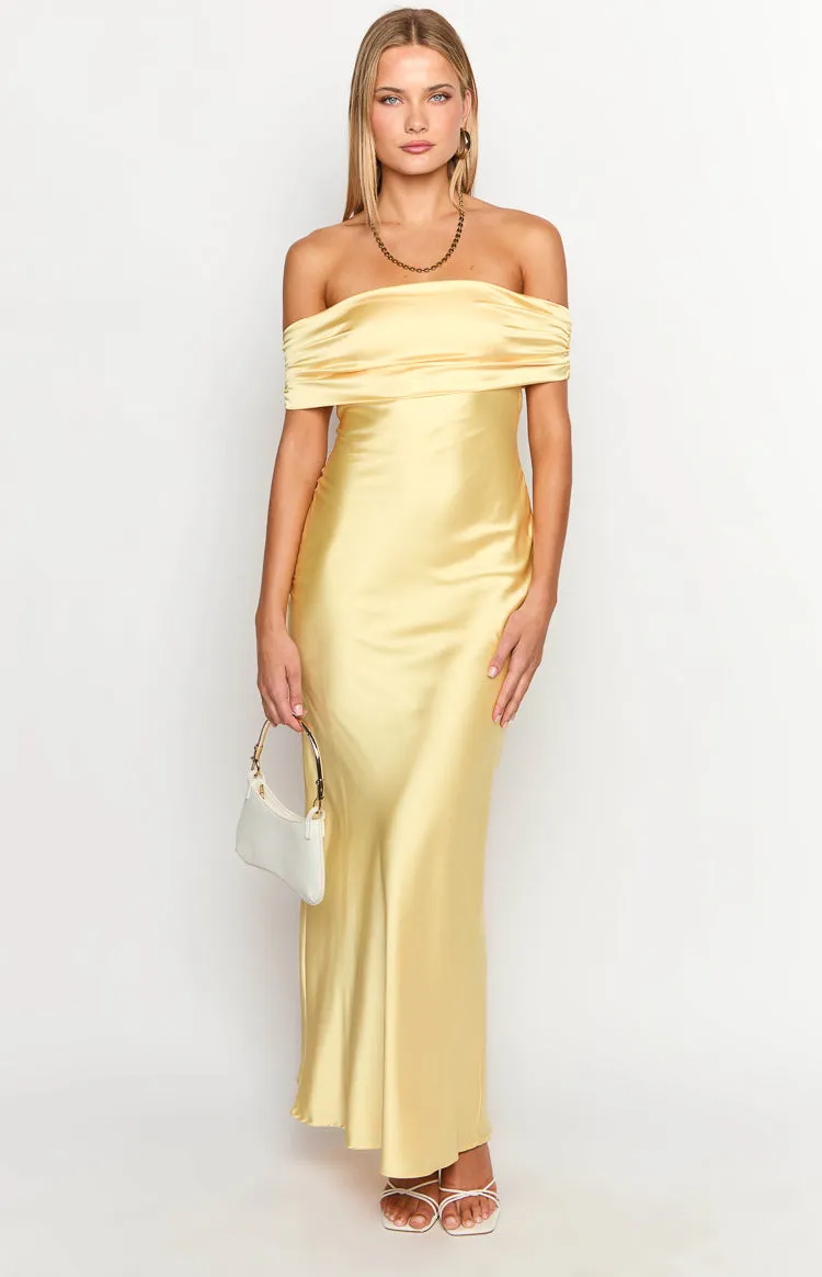 Seraphina Yellow Off The Shoulder Maxi Dress sold by Beginning Boutique product image thumbnail 2