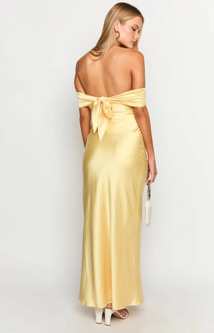 Seraphina Yellow Off The Shoulder Maxi Dress sold by Beginning Boutique product image thumbnail 5