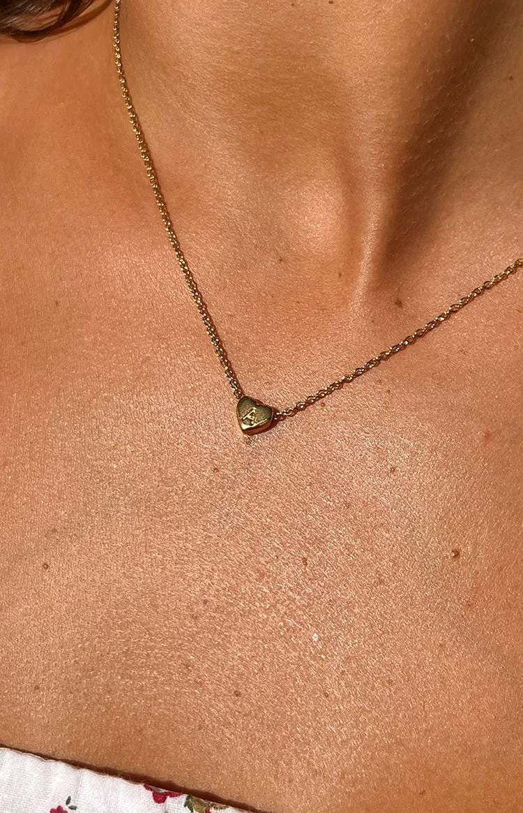 Stassi Gold Heart Letter Necklace sold by Beginning Boutique product image thumbnail 2