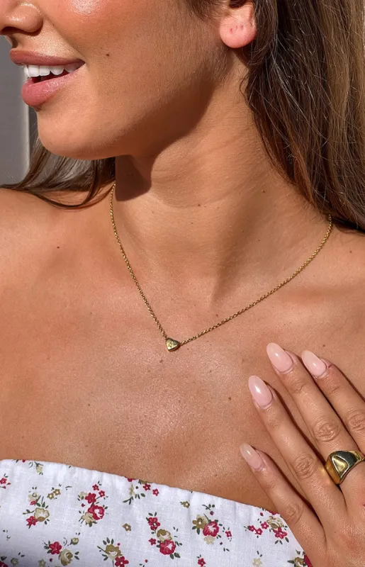 Stassi Gold Heart Letter Necklace sold by Beginning Boutique