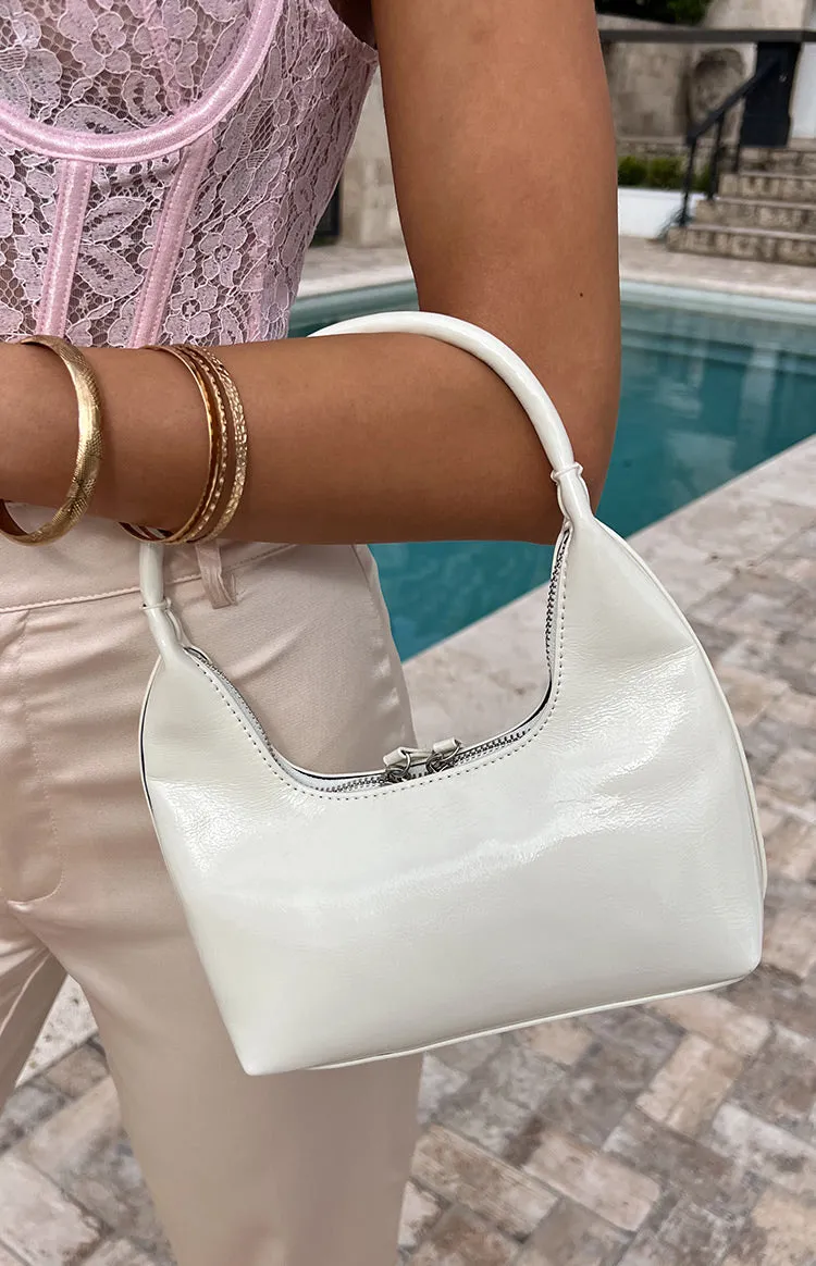 Brunswick White Shoulder Bag sold by Beginning Boutique