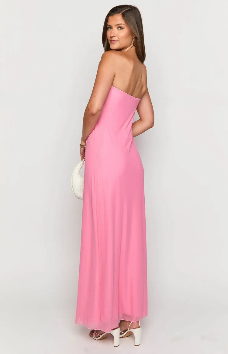 Brynner Pink Strapless Maxi Dress sold by Beginning Boutique product image thumbnail 5