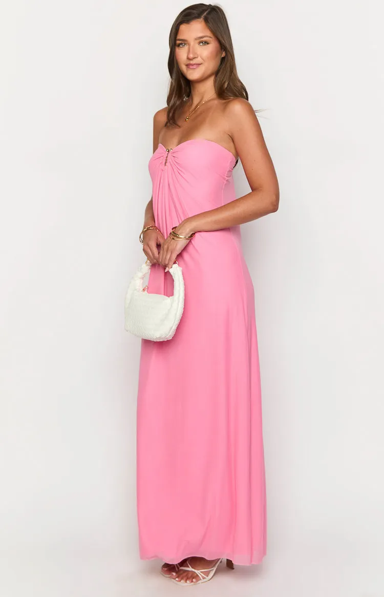 Brynner Pink Strapless Maxi Dress sold by Beginning Boutique product image thumbnail 4