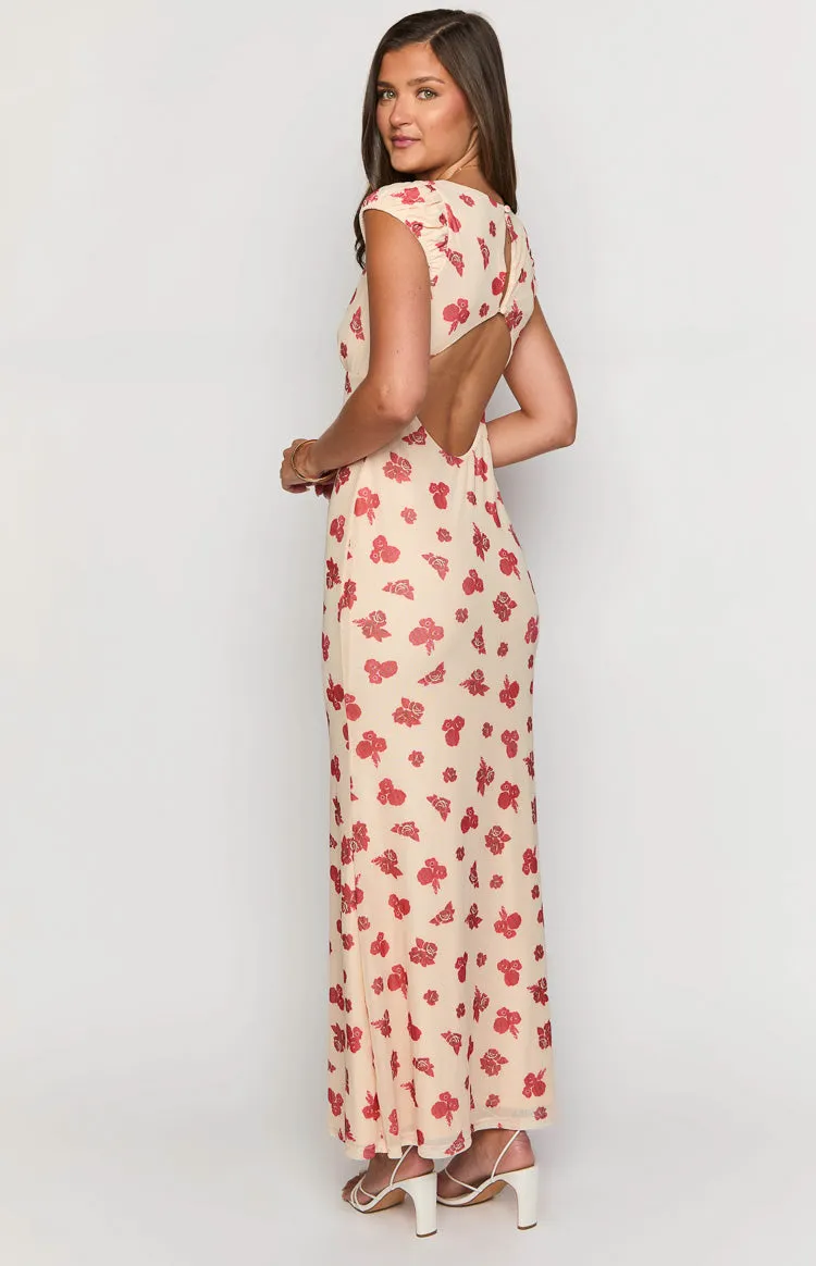 Cali Red Floral Maxi Dress sold by Beginning Boutique product image thumbnail 5
