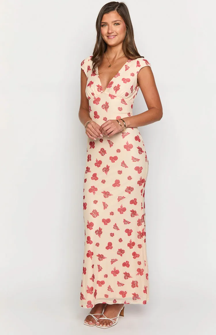 Cali Red Floral Maxi Dress sold by Beginning Boutique product image thumbnail 4