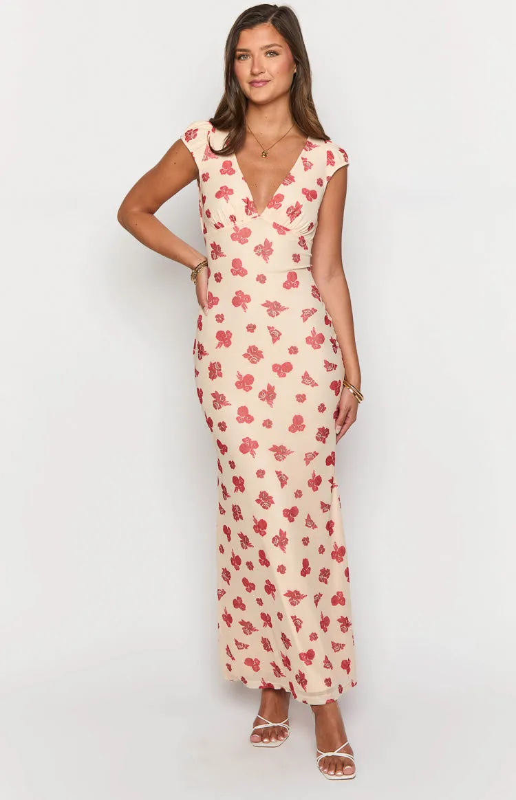 Cali Red Floral Maxi Dress sold by Beginning Boutique product image thumbnail 2
