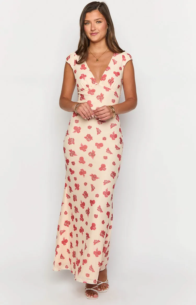 Cali Red Floral Maxi Dress sold by Beginning Boutique product image thumbnail 3