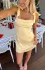 Akira Yellow Tie Mini Dress sold by Beginning Boutique