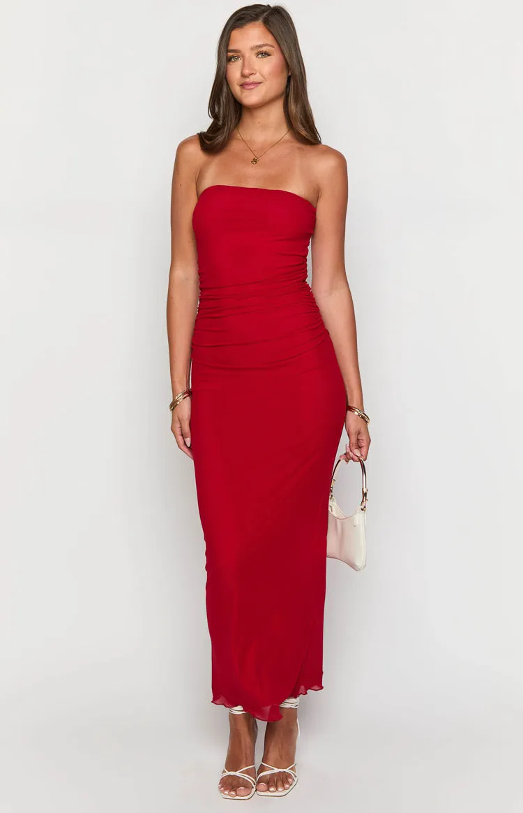 Imogen Red Maxi Dress sold by Beginning Boutique product image thumbnail 3