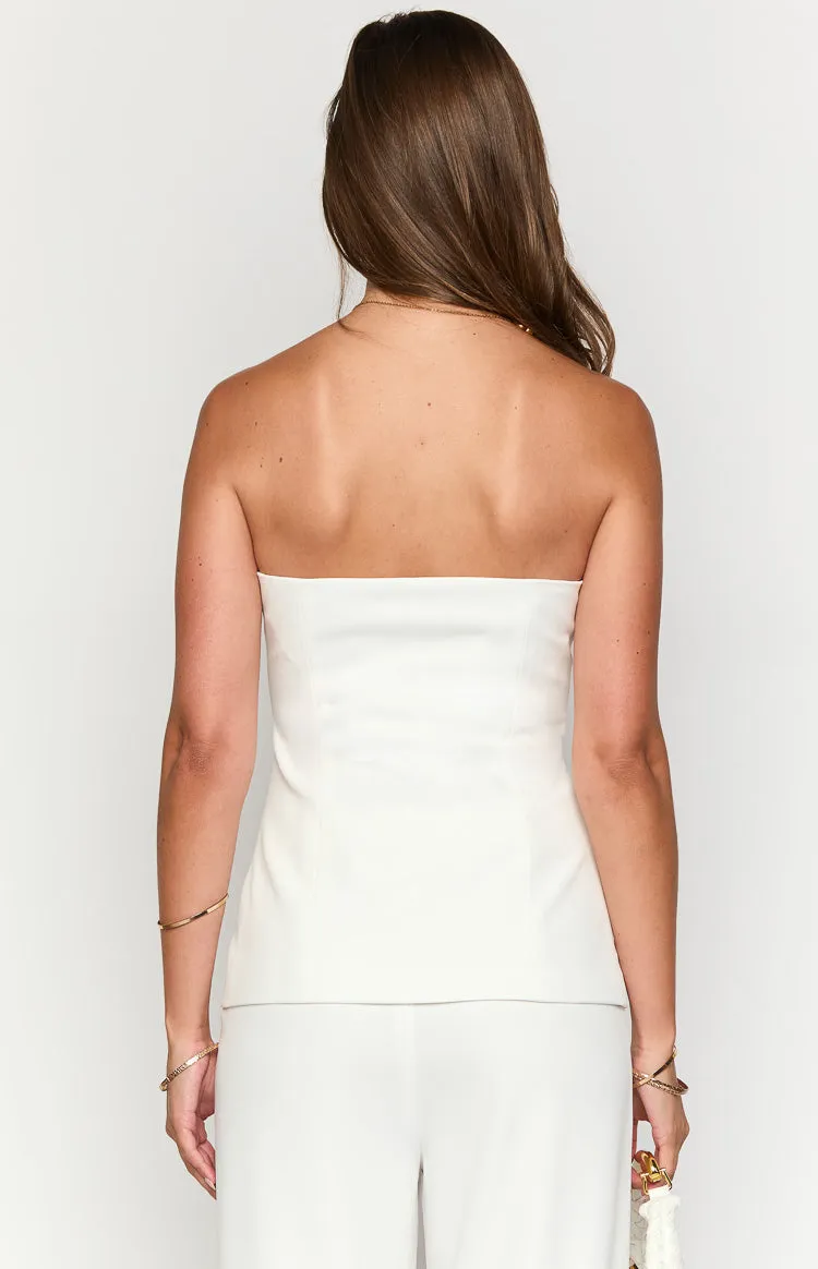 Dien White Strapless Button Up Top sold by Beginning Boutique product image thumbnail 5