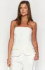 Dien White Strapless Button Up Top sold by Beginning Boutique