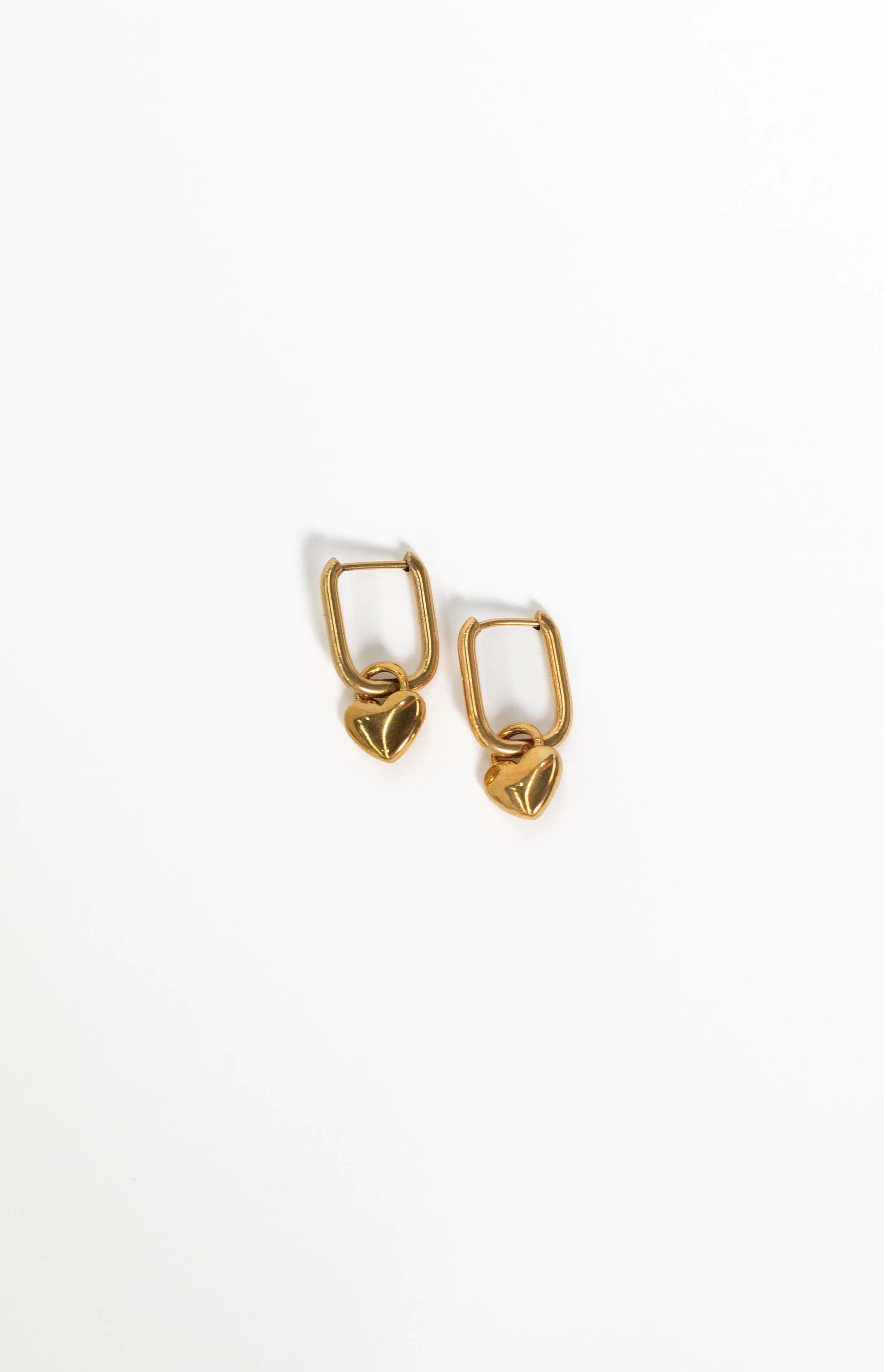 Berni Gold Heart Hoop Earrings sold by Beginning Boutique product image thumbnail 2