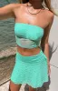 Stay Teal Lace Mini Skirt sold by Beginning Boutique