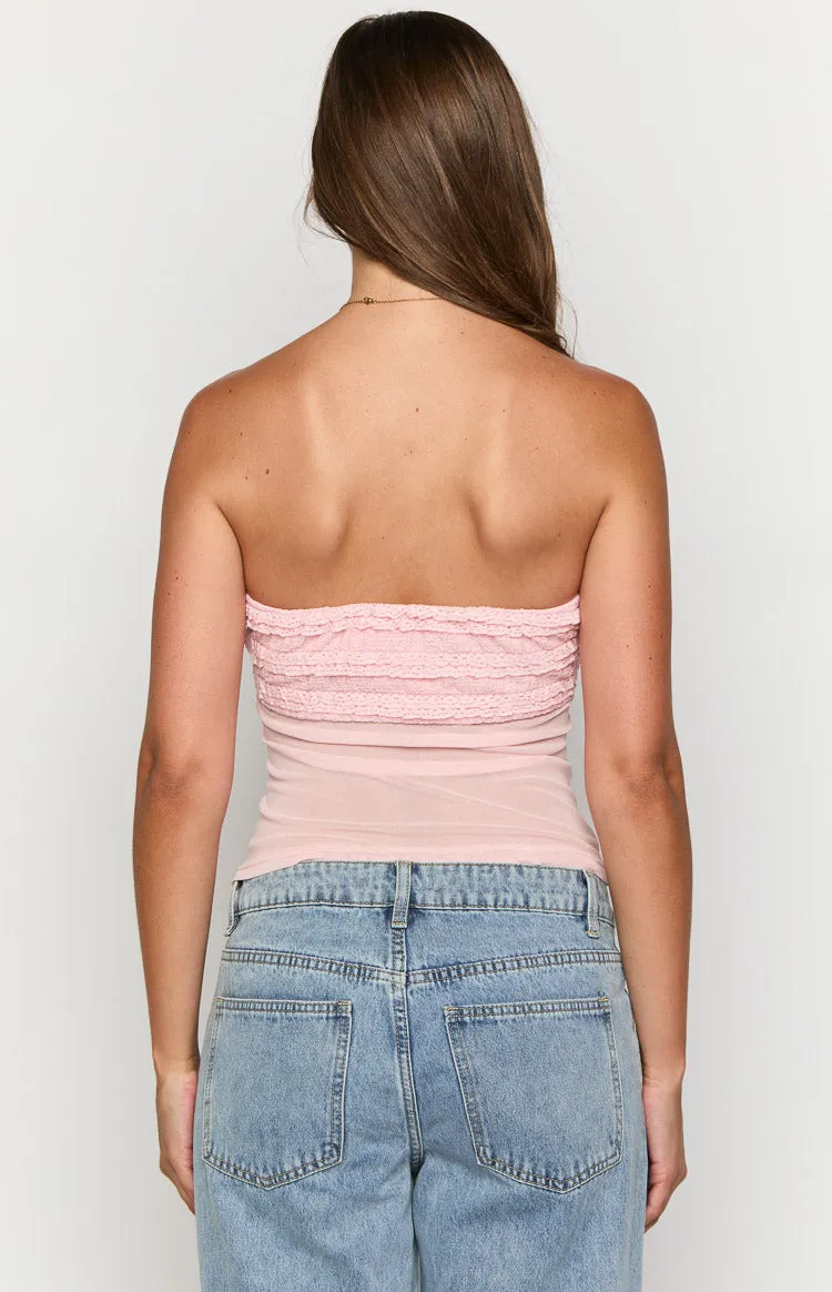 Aubrielle Pink Ruffle Top sold by Beginning Boutique product image thumbnail 5