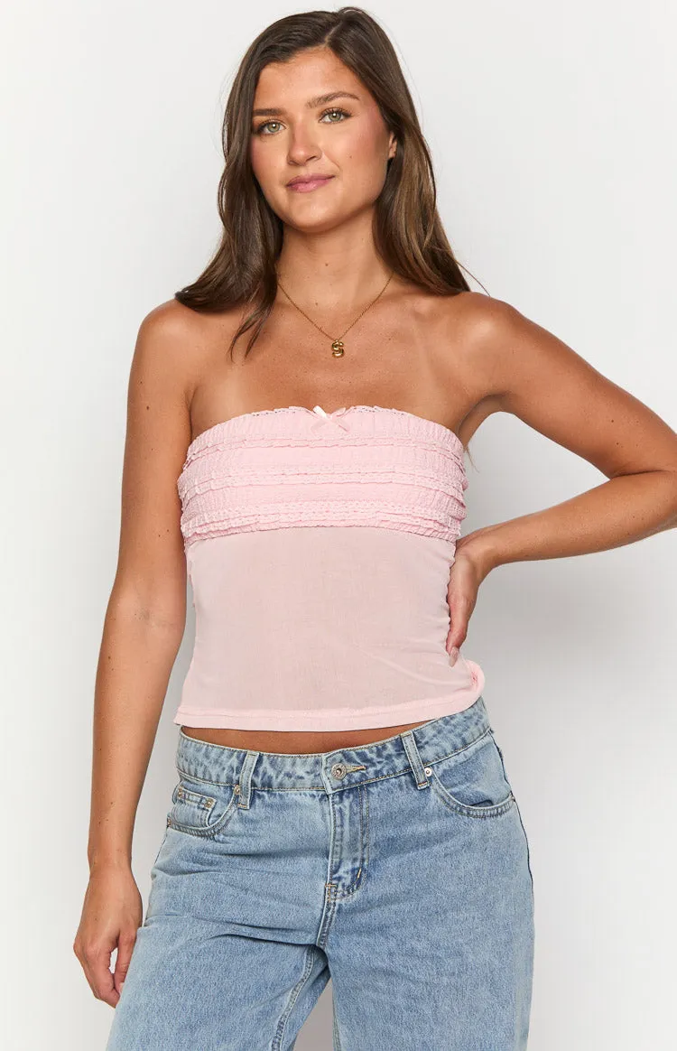 Aubrielle Pink Ruffle Top sold by Beginning Boutique product image thumbnail 2