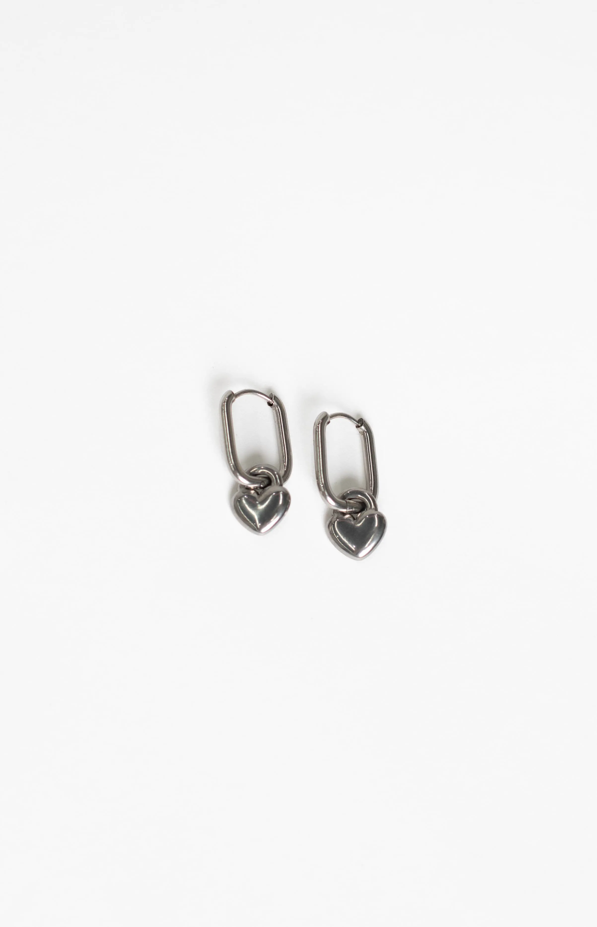 Berni Silver Heart Hoop Earrings sold by Beginning Boutique product image thumbnail 2