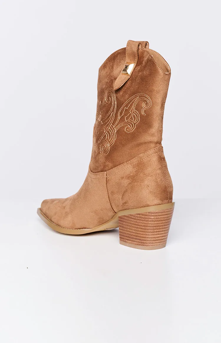 Billini Darla Tan Cowboy Boots sold by Beginning Boutique product image thumbnail 4