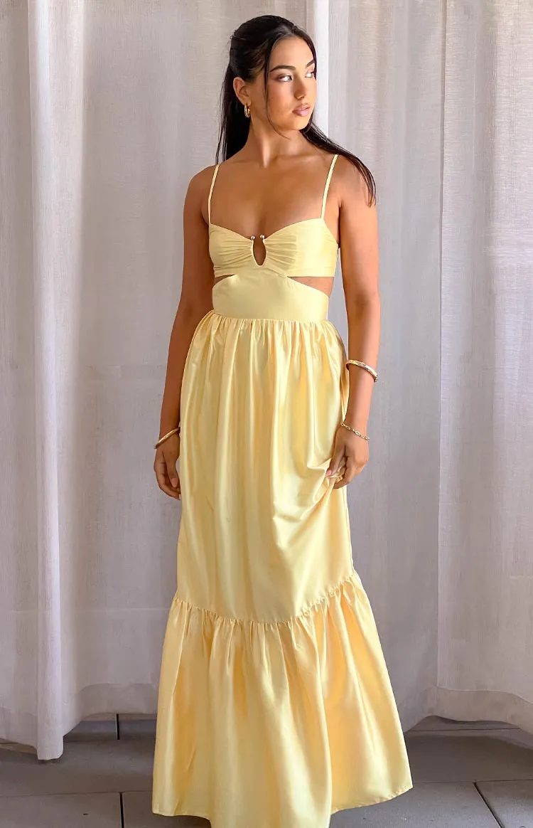 Felicitie Yellow Maxi Dress sold by Beginning Boutique