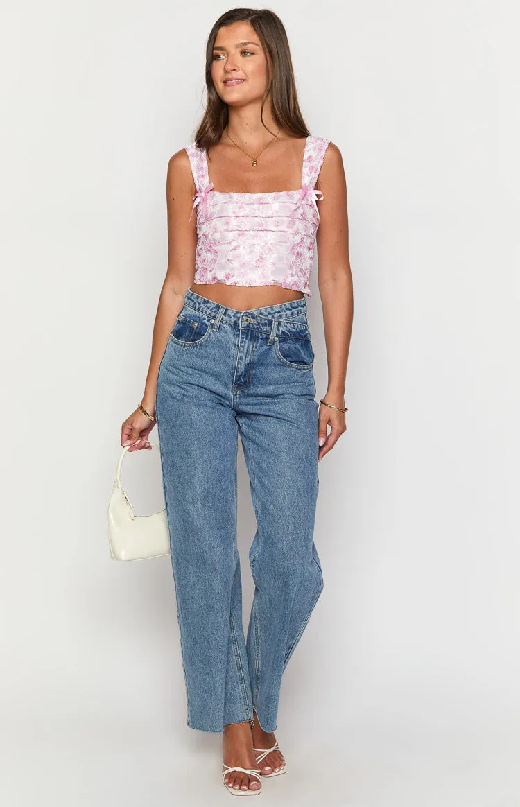 Vida Pink Lace Bow Top sold by Beginning Boutique product image thumbnail 3