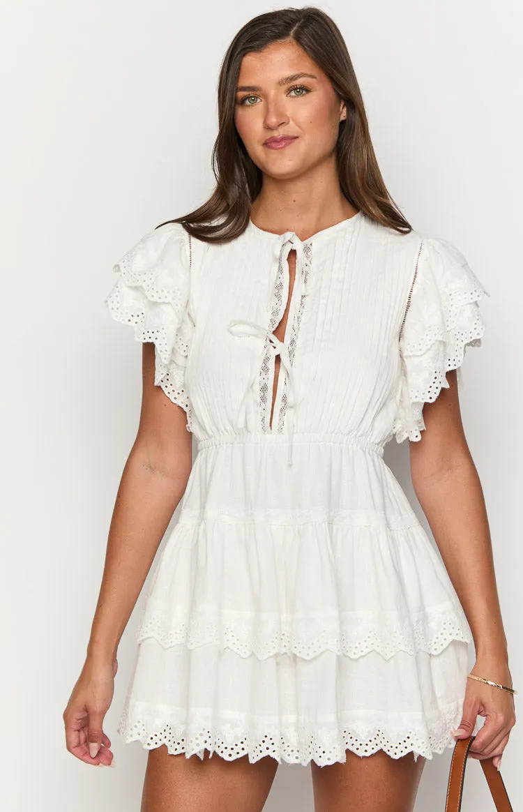 Savannah White Mini Dress sold by Beginning Boutique product image thumbnail 2