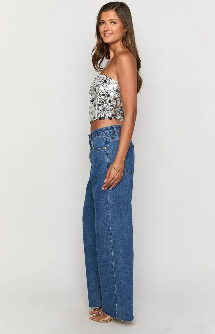 She's Yours Mid Wash Denim Wide Leg Boyfriend Jeans sold by Beginning Boutique product image thumbnail 5