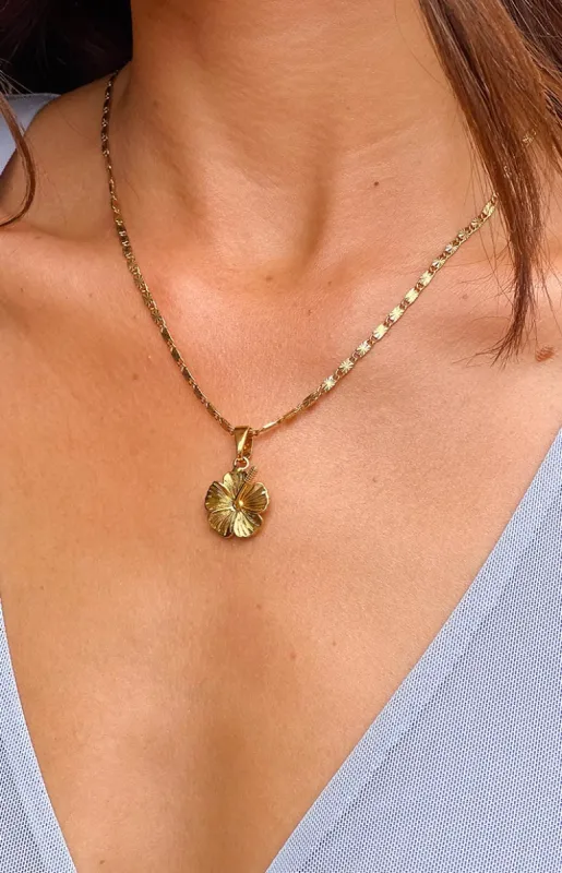 Skylee Gold Flower Necklace sold by Beginning Boutique