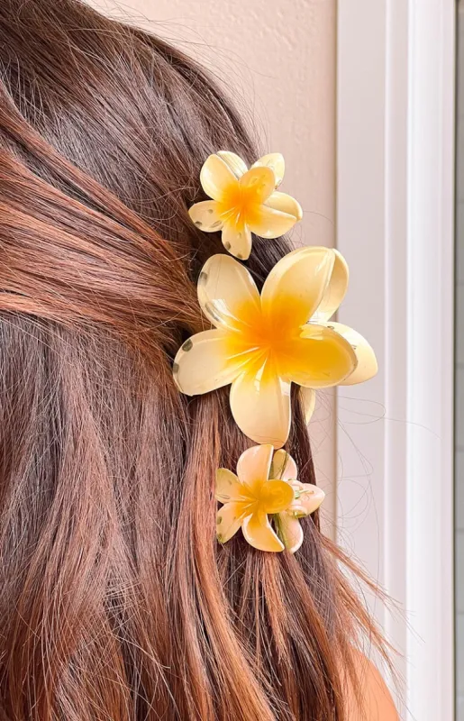 Jaide Yellow Flower Clip 3 Pack sold by Beginning Boutique
