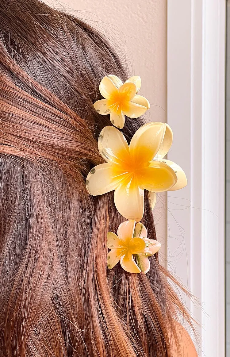 Jaide Yellow Flower Clip 3 Pack sold by Beginning Boutique