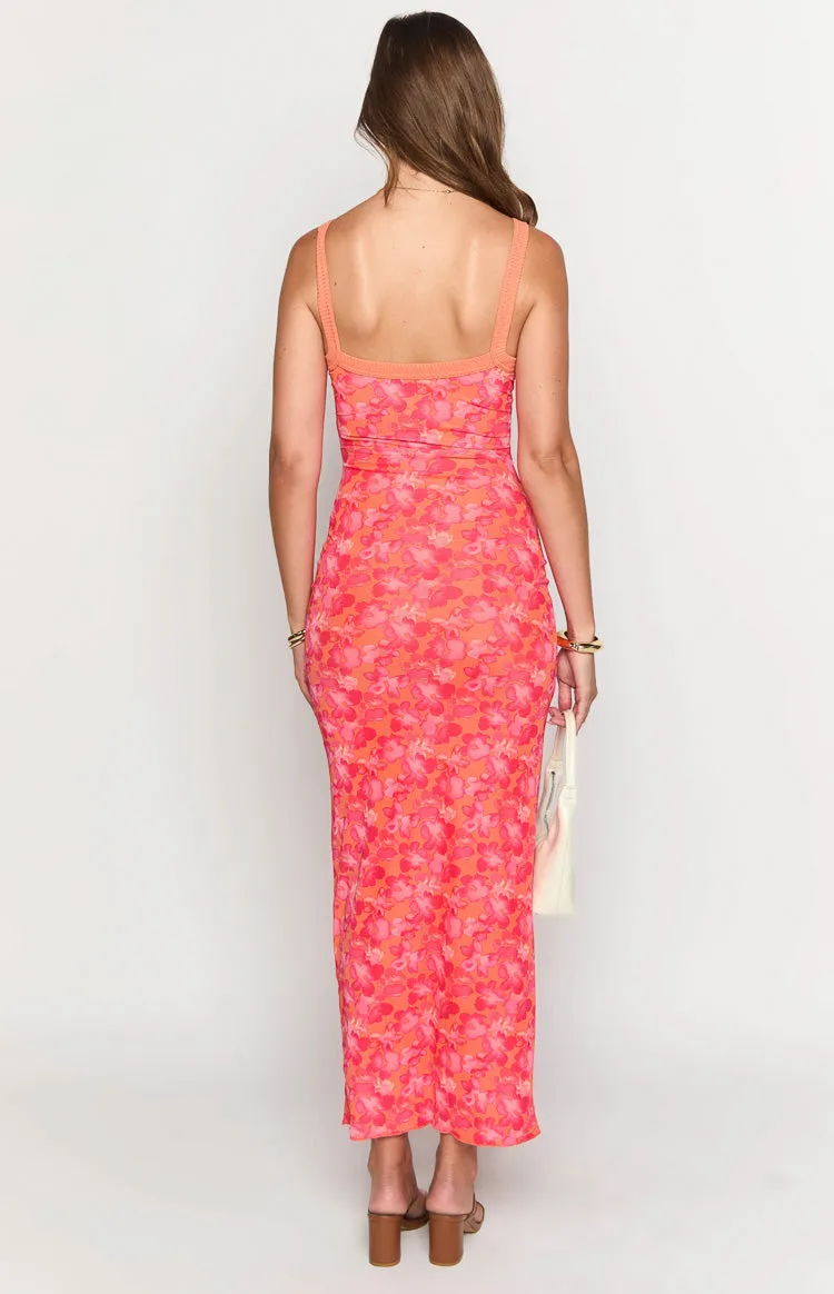 Kelly Orange Floral Maxi Dress sold by Beginning Boutique product image thumbnail 5