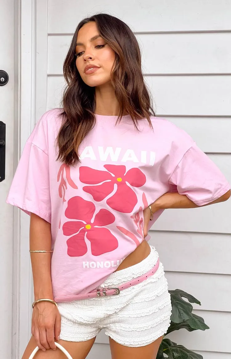 Hawaii Pink Tee sold by Beginning Boutique