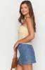 Darcy Mid Wash Denim High Waisted Mini Skirt sold by Beginning Boutique
