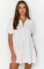 Frances White Linen Tiered Dress sold by Beginning Boutique