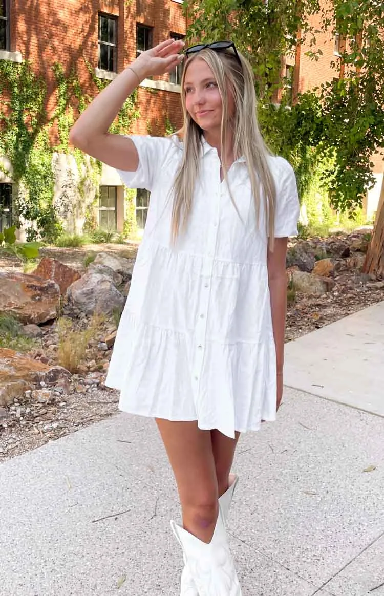 Frances White Linen Tiered Dress sold by Beginning Boutique product image thumbnail 2