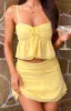 Zyra Yellow Mini Skirt sold by Beginning Boutique