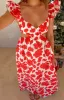 Kaden Red Anemone Floral Print Maxi Dress sold by Beginning Boutique