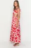 Kaden Red Anemone Floral Print Maxi Dress sold by Beginning Boutique