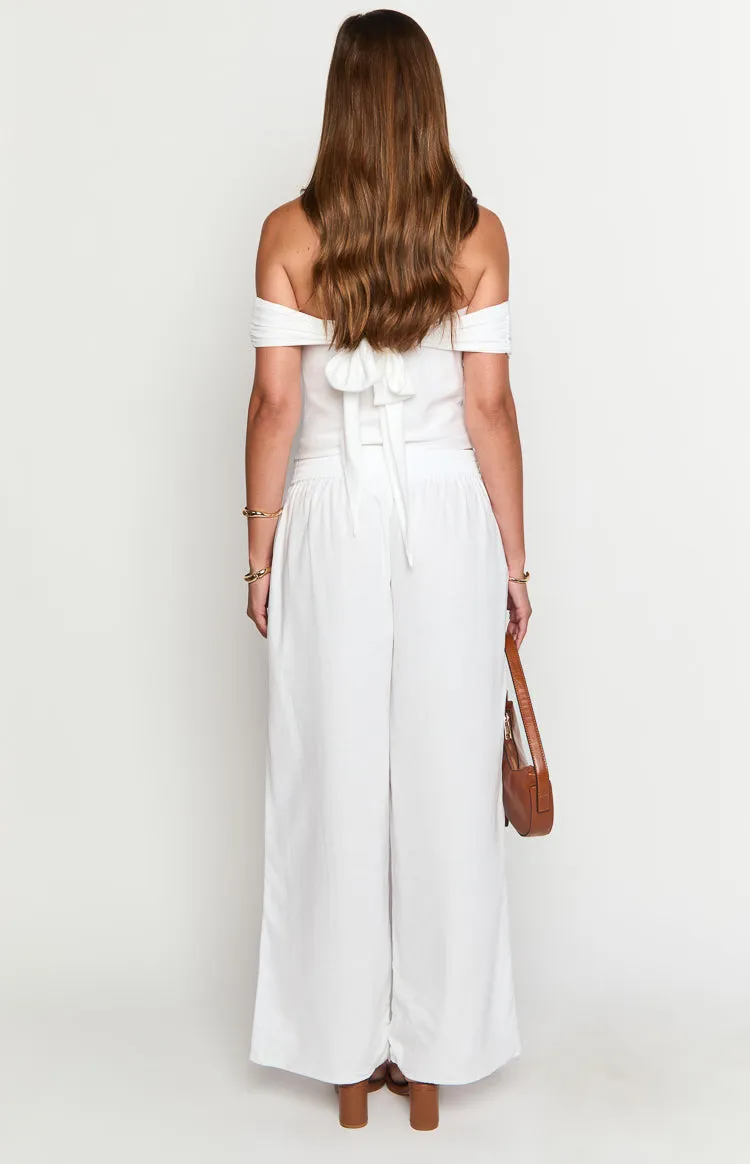 Moana White Linen Blend Pants sold by Beginning Boutique product image thumbnail 5