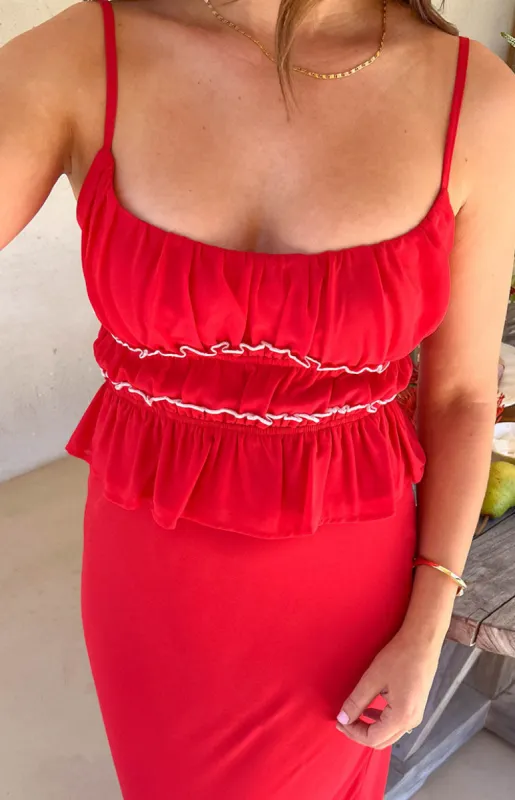 Wiatt Red Top made by Beginning Boutique