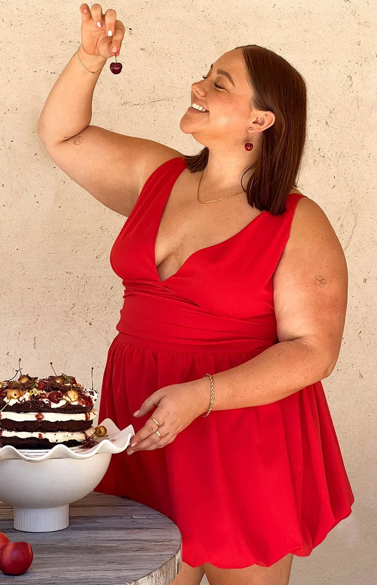 Hedley Red Mini Dress sold by Beginning Boutique