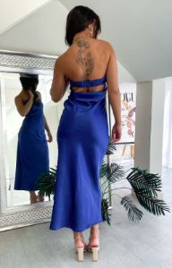 Maiah Navy Maxi Dress sold by Beginning Boutique