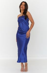 Maiah Navy Maxi Dress sold by Beginning Boutique