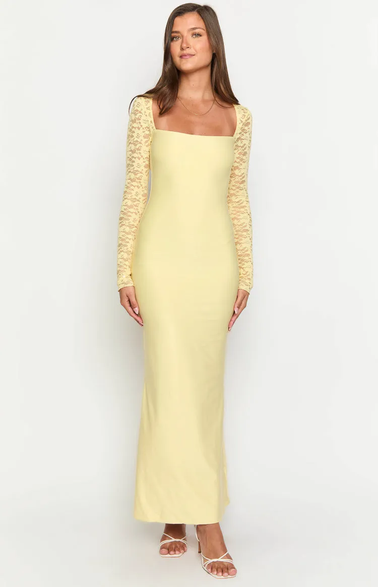 Paityn Yellow Lace Maxi Dress sold by Beginning Boutique product image thumbnail 2