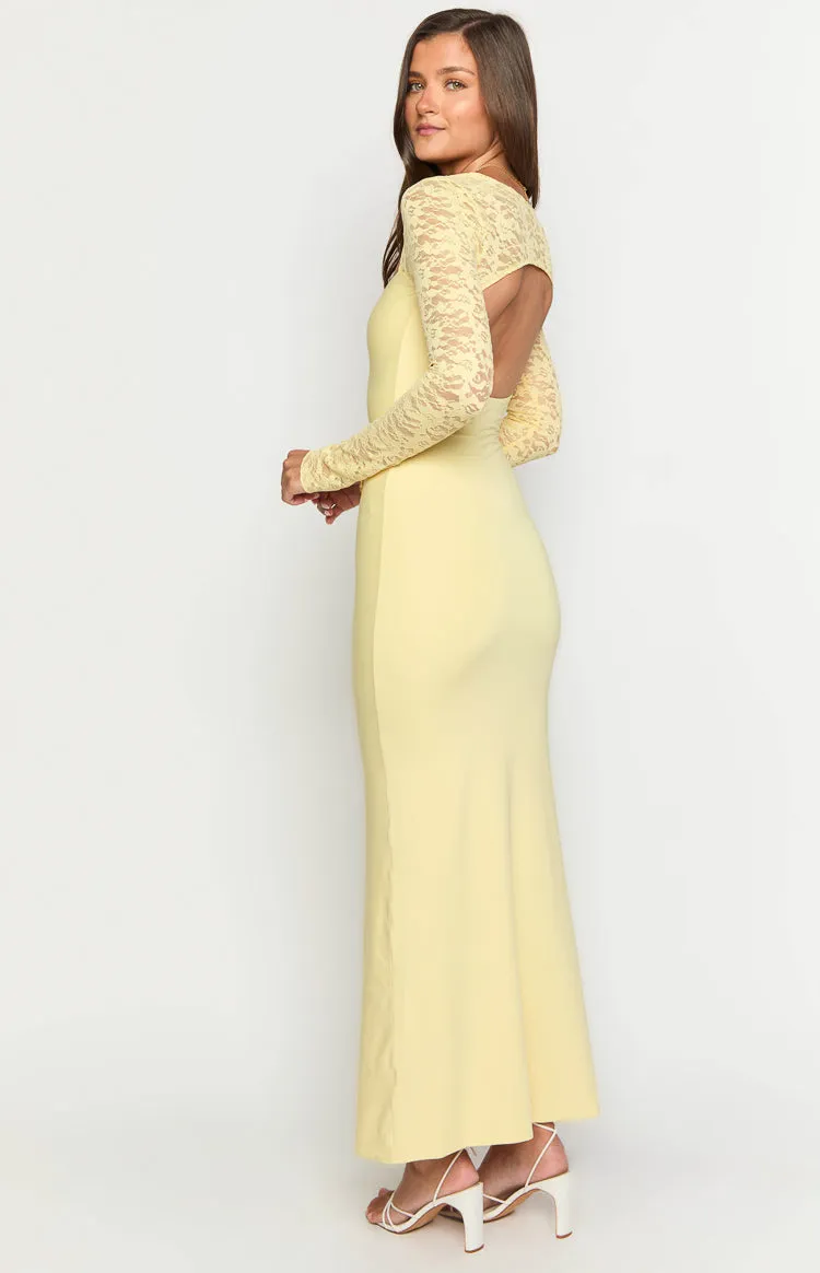 Paityn Yellow Lace Maxi Dress sold by Beginning Boutique product image thumbnail 5