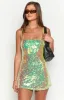 Radiant Green Sparkle Mini Dress sold by Beginning Boutique