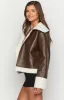 Myki Brown Sherpa Jacket sold by Beginning Boutique