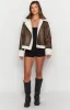 Myki Brown Sherpa Jacket sold by Beginning Boutique