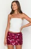 Emiko Pink Sequin Mini Skirt sold by Beginning Boutique