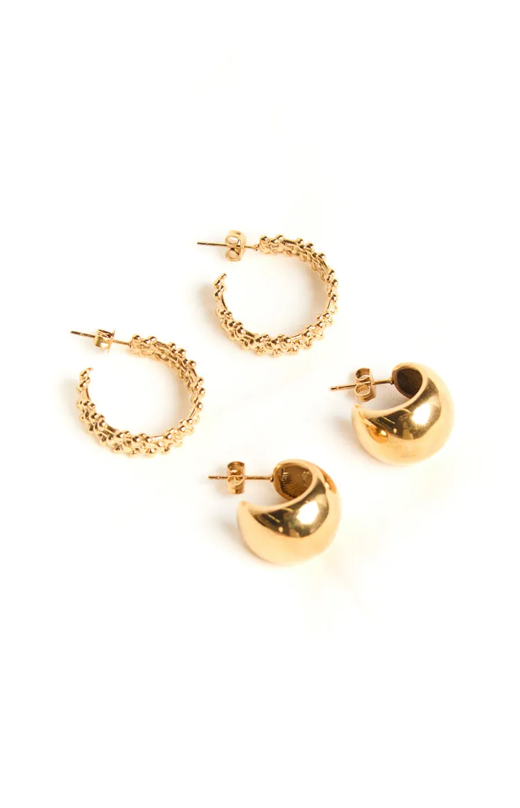 Ellarah Gold Hoop Earrings 2 Pack sold by Beginning Boutique